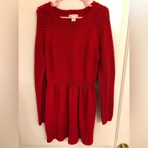 Girls knitted red dress